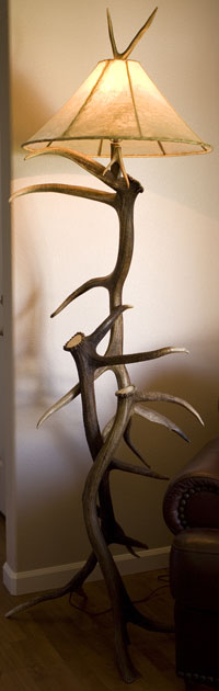 Rustic Elk Floor Lamp 